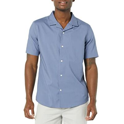 Amazon Essentials Camicia Estiva in Cotone a Maniche Corte Stile Resort Colletto con Bottoni Uomo Amazon Essentials Camicia Estiva in Cotone a Maniche Corte Stile Resort Colletto con Bottoni Uomo