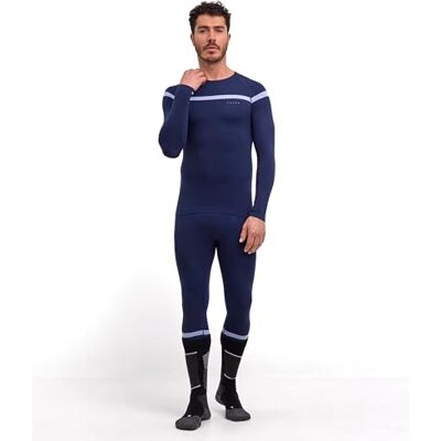 Falke Maglietta Baselayer, Calda, Scollo Rotondo, M L/s, Materiale Funzionale ad Asciugatura Rapida, 1 Pezzo, Blu Space Blue 6116 Trend, S Falke Maglietta Baselayer, Calda, Scollo Rotondo, M L/s, Materiale Funzionale ad Asciugatura Rapida, 1 Pezzo, Blu Space Blue 6116 Trend, S