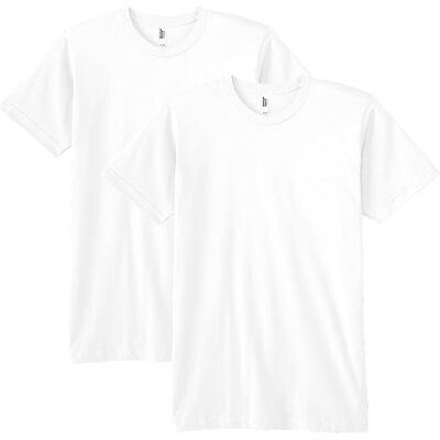 American Apparel Fine Jersey T-Shirt, Style G2001, Multipack, Bianco, L (Pacco da 2) Unisex-Adulto American Apparel Fine Jersey T-Shirt, Style G2001, Multipack, Bianco, L (Pacco da 2) Unisex-Adulto