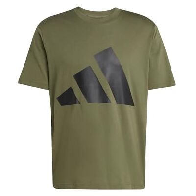 Adidas Uomo Essentials Big Logo Single Jersey Shirt, Olive Strata/Black, S Adidas Uomo Essentials Big Logo Single Jersey Shirt, Olive Strata/Black, S