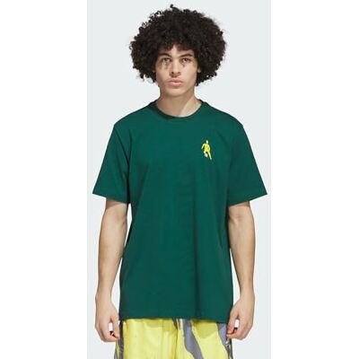 Adidas Uomo Hoops for all Graphic Tee, Collegiate Green, XXL Adidas Uomo Hoops for all Graphic Tee, Collegiate Green, XXL
