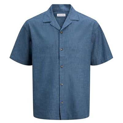 Jack & Jones Jjesummer Linen Blend Resort Maglietta SN, Blazer Blu Marine, XL Jack & Jones Jjesummer Linen Blend Resort Maglietta SN, Blazer Blu Marine, XL