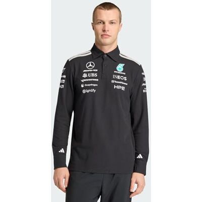 Adidas Uomo Mercedes Amg Petronas Formula 1 Team Engineers Polo Longsleeve Shirt, Black, M Adidas Uomo Mercedes Amg Petronas Formula 1 Team Engineers Polo Longsleeve Shirt, Black, M