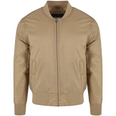 Urban Classics Basic Bomber Jacket, Giacca Uomo, Beige, L Urban Classics Basic Bomber Jacket, Giacca Uomo, Beige, L