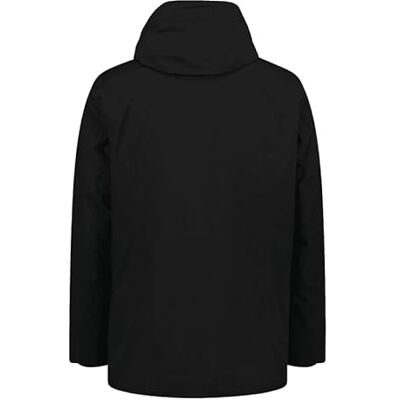 CMP Giacca lunga da uomo con cappuccio fisso, Nero, 50 CMP Giacca lunga da uomo con cappuccio fisso, Nero, 50
