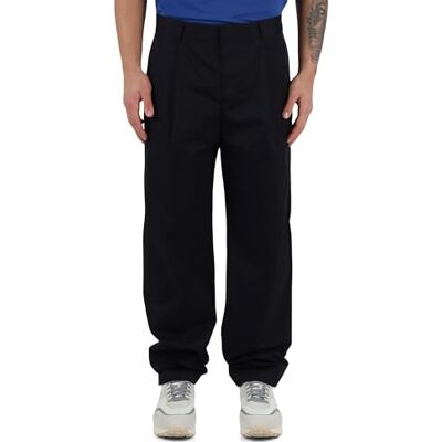 Armani Blue Edition, Metal Logo Plate, Welt Pocket, Pantaloni Casual Uomo, Deep Navy, Armani Blue Edition, Metal Logo Plate, Welt Pocket, Pantaloni Casual Uomo, Deep Navy,