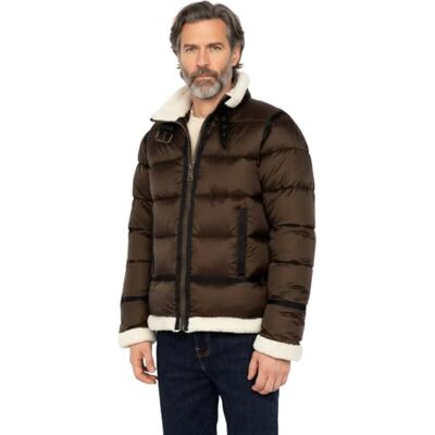 Schott , Giacca Uomo, marrone, XL Schott , Giacca Uomo, marrone, XL