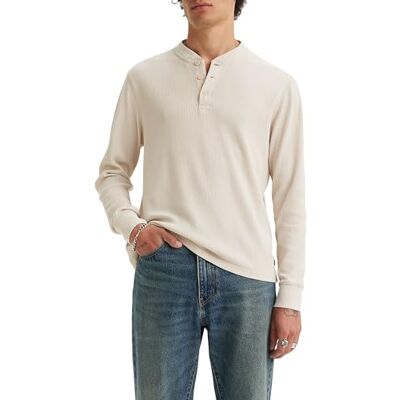 Levis Long-Sleeve Thermal 3-Button Henley, Uomo, Rainy Day, L Levis Long-Sleeve Thermal 3-Button Henley, Uomo, Rainy Day, L