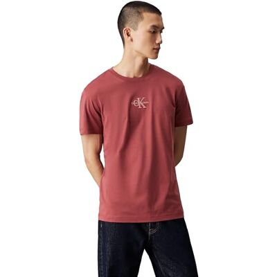 Calvin Klein Jeans Uomo T-Shirt Maniche Corte Monologo Scollo Rotondo, Rosso (Apple Butter), 3XL Calvin Klein Jeans Uomo T-Shirt Maniche Corte Monologo Scollo Rotondo, Rosso (Apple Butter), 3XL