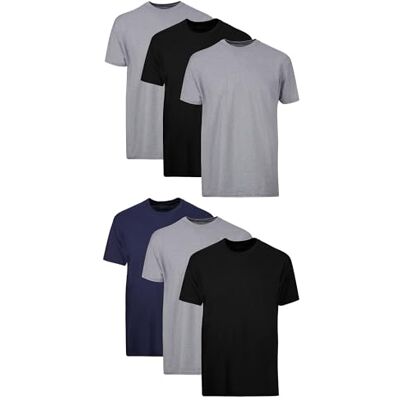 Hanes Men's Plus Size Tagless Comfort Soft Crew Undershirt – Multiple Pack And Colors, Black/Gray 6-Pack, 2X Large Hanes Men's Plus Size Tagless Comfort Soft Crew Undershirt – Multiple Pack And Colors, Black/Gray 6-Pack, 2X Large
