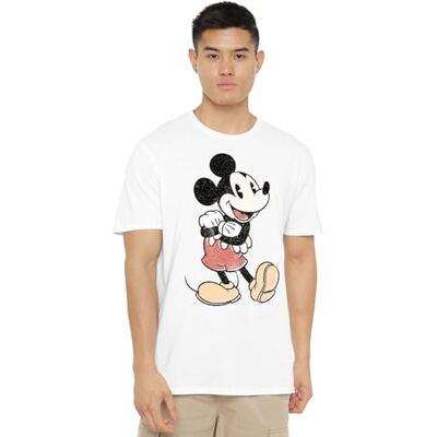 Disney Men's Vintage Mickey T Shirt, White, M UK Disney Men's Vintage Mickey T Shirt, White, M UK