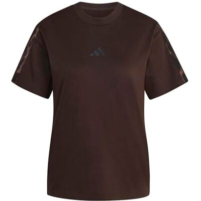 Adidas Femme Seasonal Essentials Leopard Print T-Shirt with 3-Stripes, Aurora Coffee/Multicolor, XL Adidas Femme Seasonal Essentials Leopard Print T-Shirt with 3-Stripes, Aurora Coffee/Multicolor, XL
