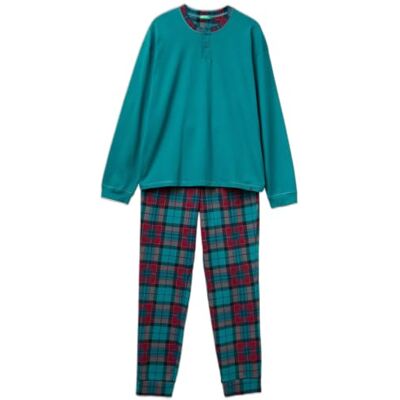 United Colors Of Benetton Pig(Maglia+Pant) Set di Pigiama, Verde, L Uomo United Colors Of Benetton Pig(Maglia+Pant) Set di Pigiama, Verde, L Uomo