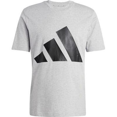 Adidas Homme Essentials Big Logo Single Jersey Tee, Medium Grey Heather/Black, XXL Adidas Homme Essentials Big Logo Single Jersey Tee, Medium Grey Heather/Black, XXL