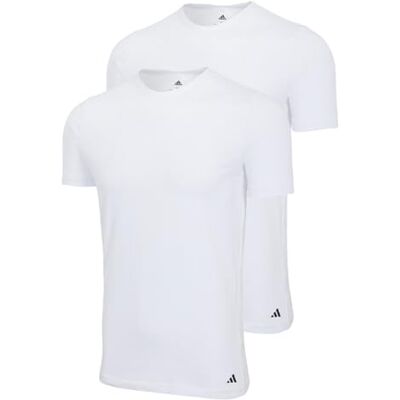 Adidas Herren Unterwäsche Crew Neck Shirt (2pk) -Active Flex Cotton Canottiera, White_, XL Uomo Adidas Herren Unterwäsche Crew Neck Shirt (2pk) -Active Flex Cotton Canottiera, White_, XL Uomo