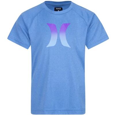 Hurley Hrlb Ombre Icon UPF Shirt Maglietta Rash Guard, Blu mélange (Neptune Blue Heather), 10 Anni Bambino Hurley Hrlb Ombre Icon UPF Shirt Maglietta Rash Guard, Blu mélange (Neptune Blue Heather), 10 Anni Bambino