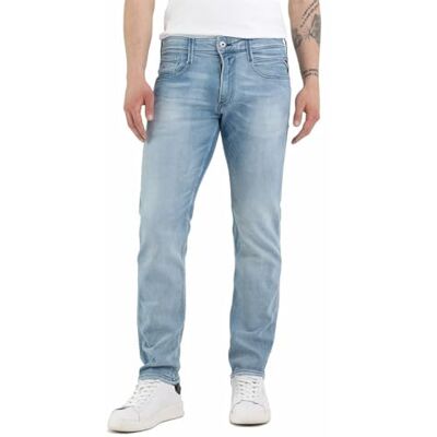 Replay Jeans da Uomo Anbass Slim Fit con Power Stretch, Blu (Light Blue 010), 29W / 32L Replay Jeans da Uomo Anbass Slim Fit con Power Stretch, Blu (Light Blue 010), 29W / 32L