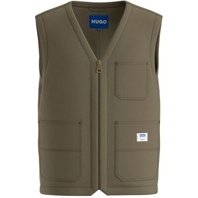 HUGO Bridger2531 Outerw_Waistcoat, Verde 345open, XL Uomo HUGO Bridger2531 Outerw_Waistcoat, Verde 345open, XL Uomo