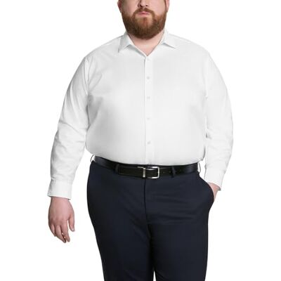 Kenneth Cole Dress Shirt Big And Tall Solid Camicia Elegante, Bianco, 3XL (Collo 48 cm Manica 86/89 cm) Uomo Kenneth Cole Dress Shirt Big And Tall Solid Camicia Elegante, Bianco, 3XL (Collo 48 cm Manica 86/89 cm) Uomo