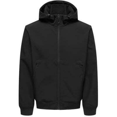 Only Onsbowie Softshell Bomber OTW Giacca Uomo, Nero, XXL Only Onsbowie Softshell Bomber OTW Giacca Uomo, Nero, XXL