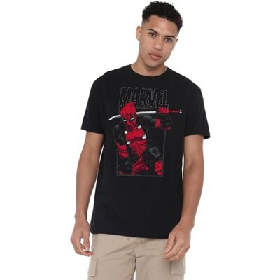 Marvel Men's Deadpool Sword T-Shirt, Black, Large Marvel Men's Deadpool Sword T-Shirt, Black, Large