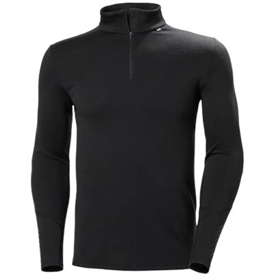 Helly Hansen Hommes Lifa Mérinos Poids Moyen 1/2 Zip, Noir, 2XL Helly Hansen Hommes Lifa Mérinos Poids Moyen 1/2 Zip, Noir, 2XL