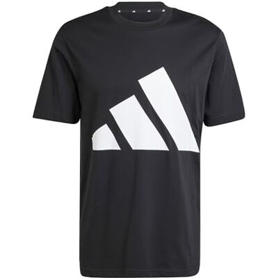 Adidas Uomo Essentials Big Logo Single Jersey Shirt, Black/White, M Adidas Uomo Essentials Big Logo Single Jersey Shirt, Black/White, M