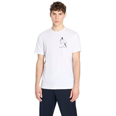 Armani Tee With Tone-on-tone Logo, T-shirt, Uomo, Bianco, S Armani Tee With Tone-on-tone Logo, T-shirt, Uomo, Bianco, S