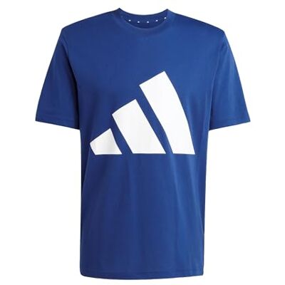 Adidas Homme Essentials Big Logo Single Jersey Tee, Dark Blue/White, L Adidas Homme Essentials Big Logo Single Jersey Tee, Dark Blue/White, L