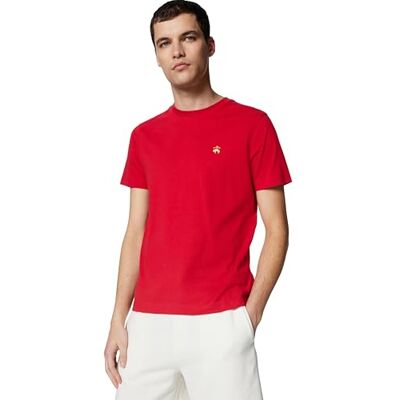 Brooks Brothers T-Shirt da Uomo a Maniche Corte in Cotone, Girocollo, con Logo, Rosso, L Brooks Brothers T-Shirt da Uomo a Maniche Corte in Cotone, Girocollo, con Logo, Rosso, L