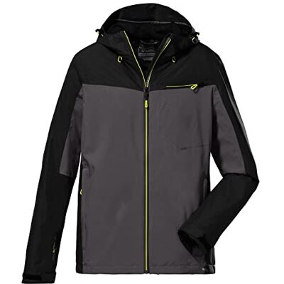 Killtec Men's Giacca funzionale/giacca outdoor con cappuccio, ripiegabile KOS 6 MN JCKT, anthracite, S, Killtec Men's Giacca funzionale/giacca outdoor con cappuccio, ripiegabile KOS 6 MN JCKT, anthracite, S,