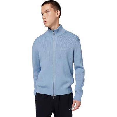 Armani Toppa da Uomo a Maniche Lunghe, con Logo Posteriore, Chiusura Lampo, Cardigan, Blu, M, Denim Sbiadito, M Armani Toppa da Uomo a Maniche Lunghe, con Logo Posteriore, Chiusura Lampo, Cardigan, Blu, M, Denim Sbiadito, M