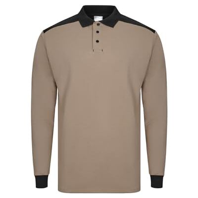 Velilla 105529S Polo Stretch Bicolor Manica Lunga Colore Beige e Nero, Taglia M, beige e nero, M Velilla 105529S Polo Stretch Bicolor Manica Lunga Colore Beige e Nero, Taglia M, beige e nero, M