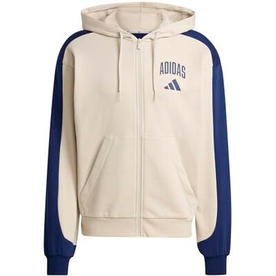 Adidas Homme Collegiate Fleece Full-Zip, Wonder Alumina/Dark Blue, L Adidas Homme Collegiate Fleece Full-Zip, Wonder Alumina/Dark Blue, L