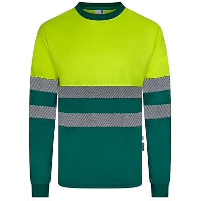 Velilla 305635; T-shirt poliestere riciclato bicolore manica lunga nastro segmentato; colore verde e giallo fluoro; taglia L, Verde e Giallo Fluoro, L Velilla 305635; T-shirt poliestere riciclato bicolore manica lunga nastro segmentato; colore verde e giallo fluoro; taglia L, Verde e Giallo Fluoro, L