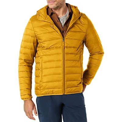 Amazon Essentials Piumino Leggero con Cappuccio Impermeabile e Ripiegabile Uomo, Caramello, XXL Amazon Essentials Piumino Leggero con Cappuccio Impermeabile e Ripiegabile Uomo, Caramello, XXL