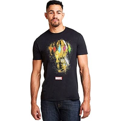 Marvel Men's Avengers Gauntlet T Shirt, Black (Black Blk), L UK Marvel Men's Avengers Gauntlet T Shirt, Black (Black Blk), L UK