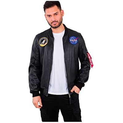 Alpha Ma-1 LW NASA Leather Giacca Uomo Alpha Ma-1 LW NASA Leather Giacca Uomo
