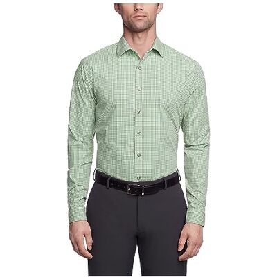 Kenneth Cole Dress Shirt Slim Fit Checks And Stripes (Patterned) Camicia Elegante, Verde Cenere, 38 cm-39 cm Collo 86 cm-89 cm Manica Uomo Kenneth Cole Dress Shirt Slim Fit Checks And Stripes (Patterned) Camicia Elegante, Verde Cenere, 38 cm-39 cm Collo 86 cm-89 cm Manica Uomo