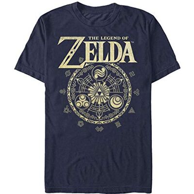 Nintendo Legend of Zelda Symbolic Circle T-Shirt, Blu Navy, L Uomo Nintendo Legend of Zelda Symbolic Circle T-Shirt, Blu Navy, L Uomo