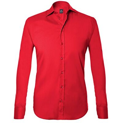 Tina Ferrà Camicia Uomo Elegante Tinta Unita Regular Camicie da Uomo in Cotone Manica Lunga, Camicia Uomo con Bottoni, Camicia Artigianale Sartoria Napoletana (Rosso 46) Tina Ferrà Camicia Uomo Elegante Tinta Unita Regular Camicie da Uomo in Cotone Manica Lunga, Camicia Uomo con Bottoni, Camicia Artigianale Sartoria Napoletana (Rosso 46)