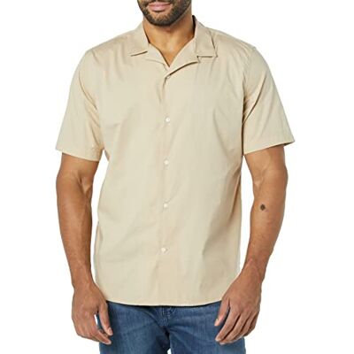 Amazon Essentials Uomo Camicia Estiva in Cotone a Maniche Corte Stile Resort, Slim-Fit Amazon Essentials Uomo Camicia Estiva in Cotone a Maniche Corte Stile Resort, Slim-Fit