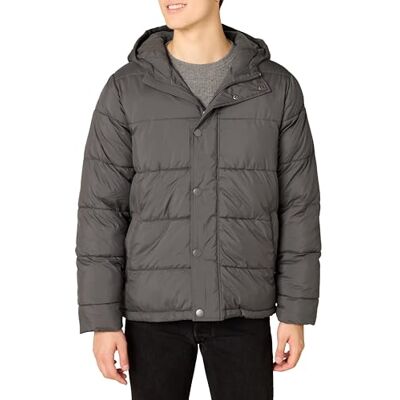 Amazon Essentials Piumino con Cappuccio Pesante Uomo, Grigio Scuro, L Amazon Essentials Piumino con Cappuccio Pesante Uomo, Grigio Scuro, L