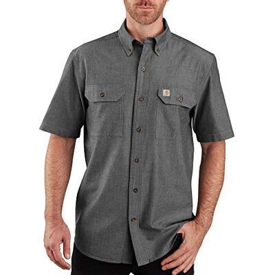 Carhartt Loose Chambray S/S Shirt, Camicia abbottonata Pratica da Lavoro Uomo, Nero, XL Carhartt Loose Chambray S/S Shirt, Camicia abbottonata Pratica da Lavoro Uomo, Nero, XL