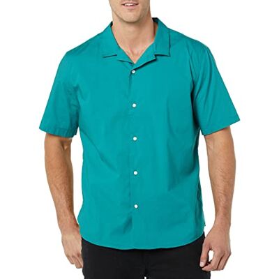 Amazon Essentials Camicia Estiva in Cotone a Maniche Corte Stile Resort Colletto con Bottoni Uomo Amazon Essentials Camicia Estiva in Cotone a Maniche Corte Stile Resort Colletto con Bottoni Uomo