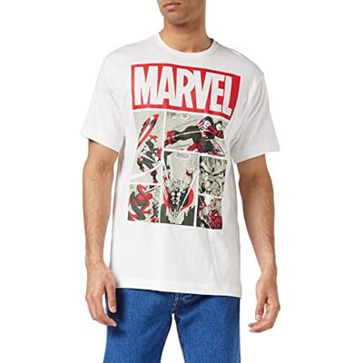 Marvel Heroes Comics, T-Shirt Uomo, Bianco (White White), X-Large Marvel Heroes Comics, T-Shirt Uomo, Bianco (White White), X-Large