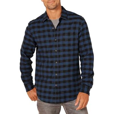 Amazon Essentials Camicie da uomo in flanella a maniche lunghe, slim fit, con bottoni Amazon Essentials Camicie da uomo in flanella a maniche lunghe, slim fit, con bottoni