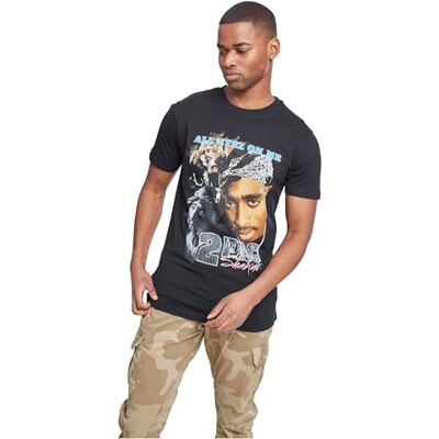 Tee Herren Tupac Retro T-Shirt, Black, XS Tee Herren Tupac Retro T-Shirt, Black, XS