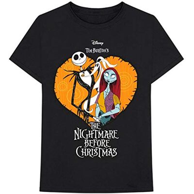 Disney Nightmare Before Christmas T Shirt Heart Logo Ufficiale Uomo Nero Disney Nightmare Before Christmas T Shirt Heart Logo Ufficiale Uomo Nero