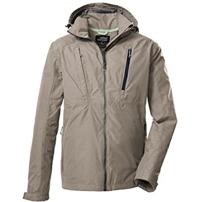 Killtec Men's Giacca funzionale/giacca da esterno con cappuccio staccabile con cerniera KOS 85 MN JCKT, sand, L, Killtec Men's Giacca funzionale/giacca da esterno con cappuccio staccabile con cerniera KOS 85 MN JCKT, sand, L,